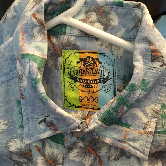 Margaritaville Mens Short Sleeve Hawaiian Print Shirt